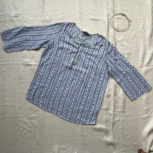 Boho Abstract Striped Tunic Top - Picture 3 of 10